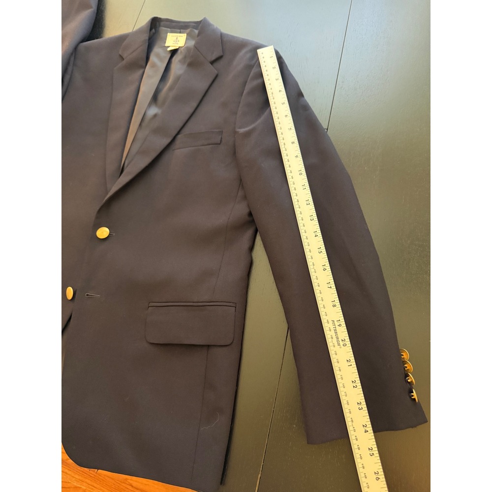 Lands' End Boys Hopsack Blazer Size 20 Navy/Gold Two-Button Sport Coat Jacket - Picture 12 of 14